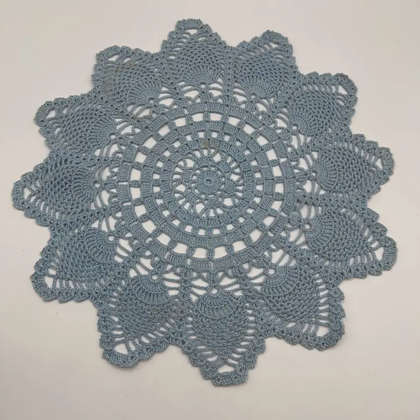 Blue Flower Crochet Doily