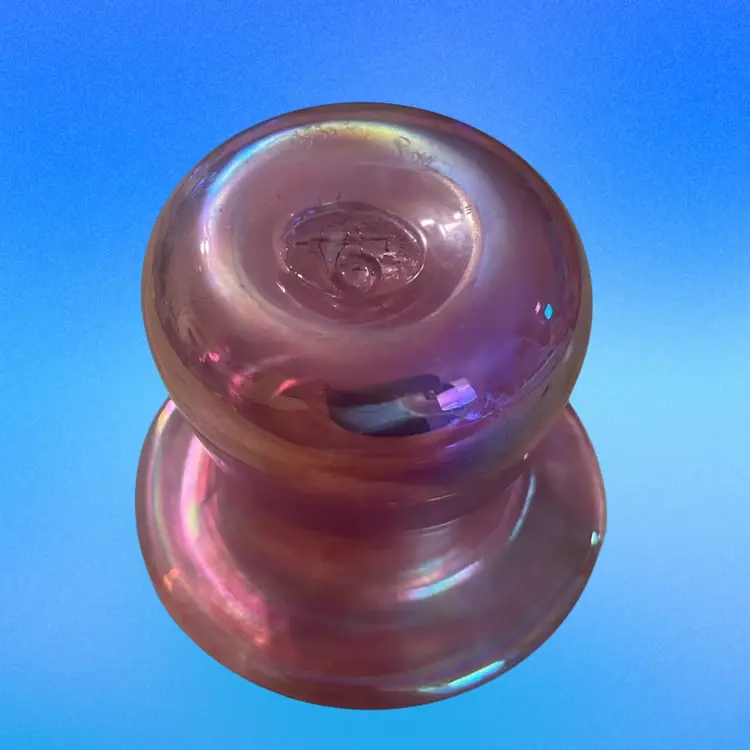 Iridescent Carnival Glass Hat Vase