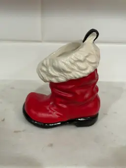 Goebel Red And White Christmas Boot Decor