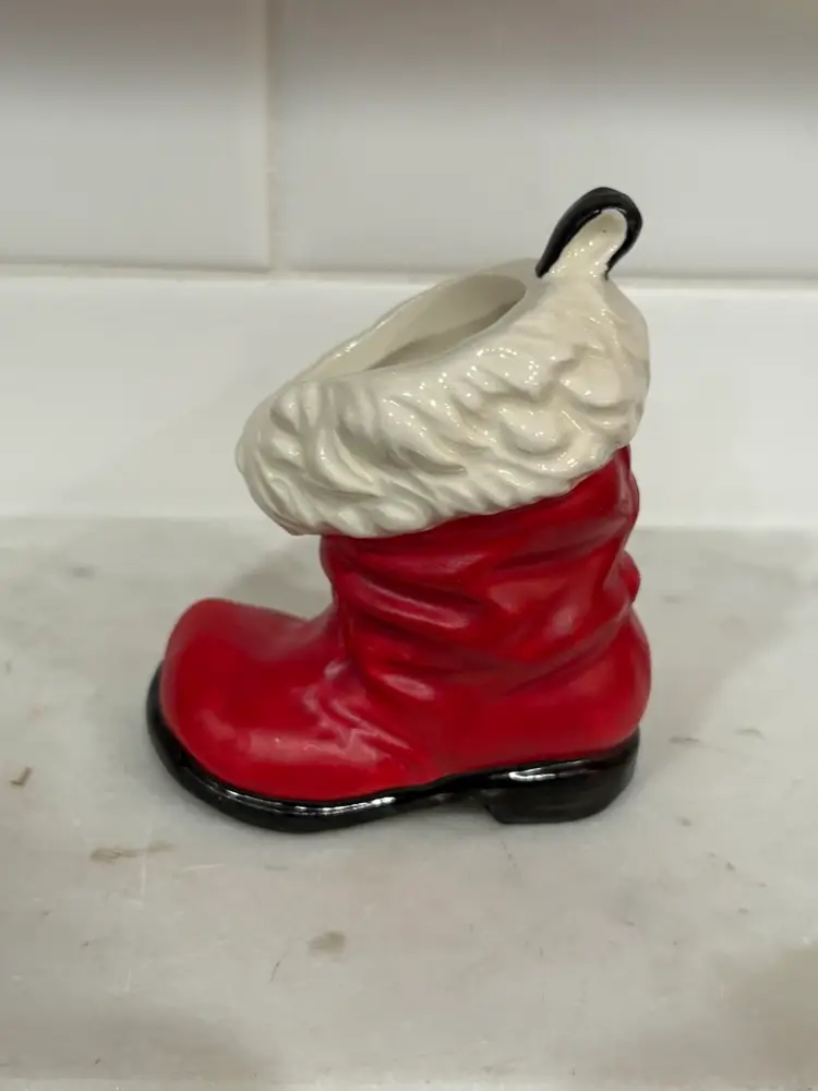 Goebel Red And White Christmas Boot Decor