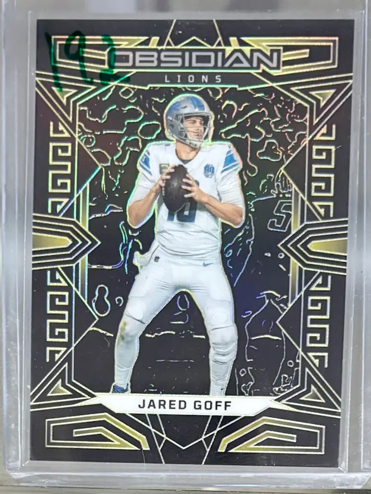 2023 Panini Obsidian Football Jared Goff Electric Etch Yellow #2/10 Detroit Lions
