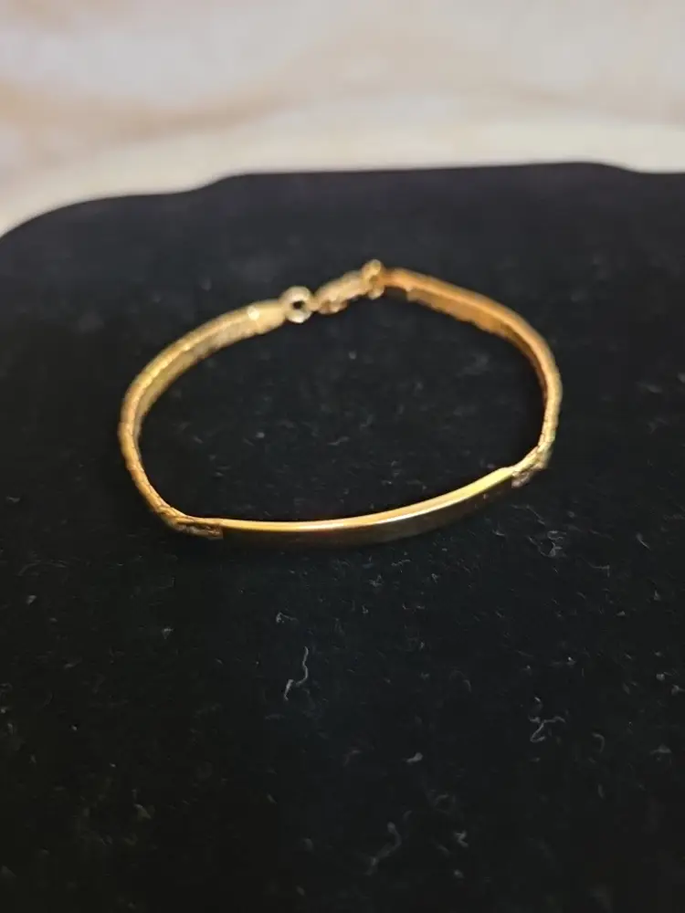 Vintage Gold Tone Nugget Style ID Bracelet 6"