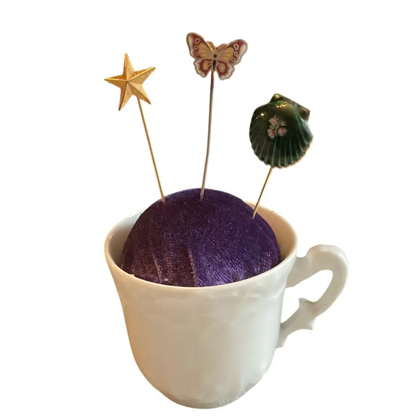 Three Hat Pins In A Small Vintage Teacup