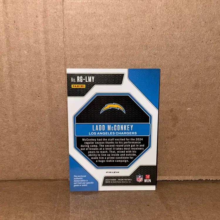 2024 Panini Prizm Football Ladd McConkey Rookie Gear Patch RC