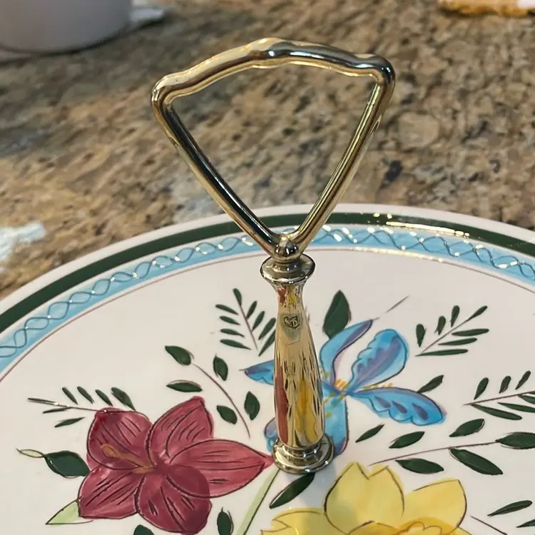 Stangl Country Garden Tidbit Tray Round Pottery Serving Plate Single Tier 10”