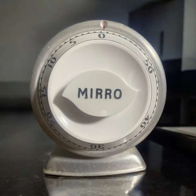 Vtg 60s MCM Robert Shaw MIRRO Aluminum METAL 60 Minute Kitchen Timer WORKS