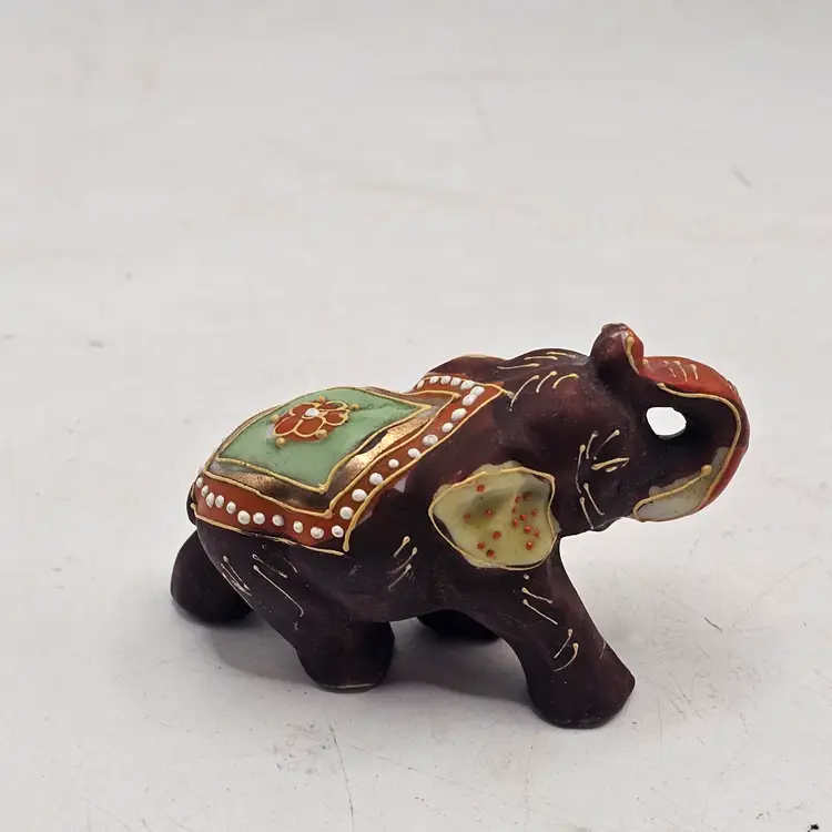 Vintage Porcelain elephant Ornate miniature Figurine Japan