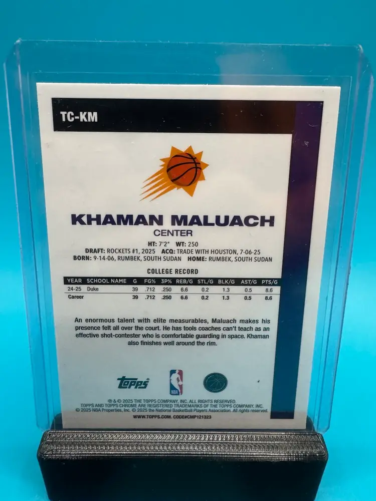 Khaman Maluach Topps Silver Pack Mojo Refractor RC Phoenix Suns