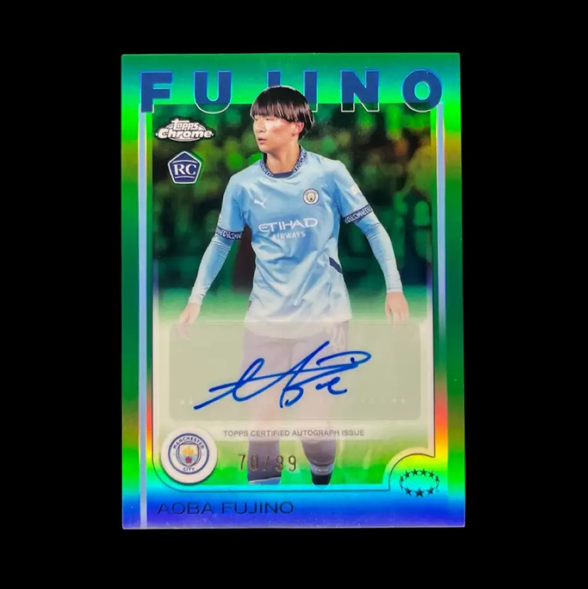 Aboa Fujino 2024/25 Topps Chrome UWCL Green /99 Autograph Soccer Card