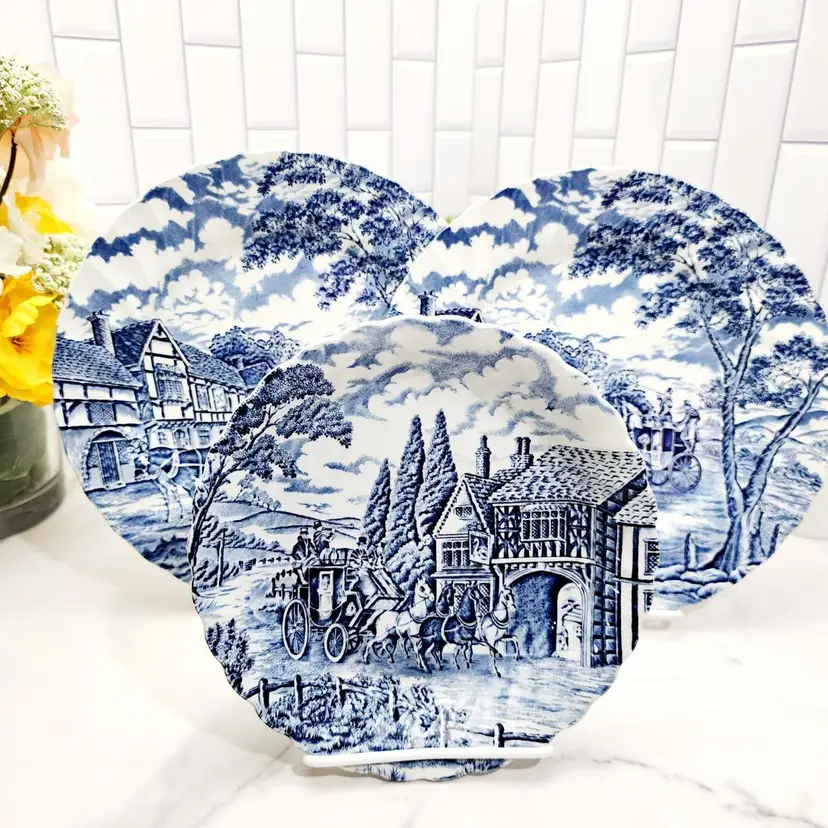 Royal Mail Blue by Myott Staffordshire. 3 Piece set.