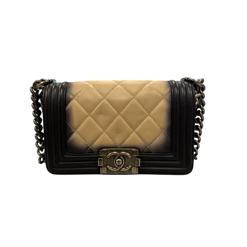 Chanel Ombré Black & Tan Boy Bag