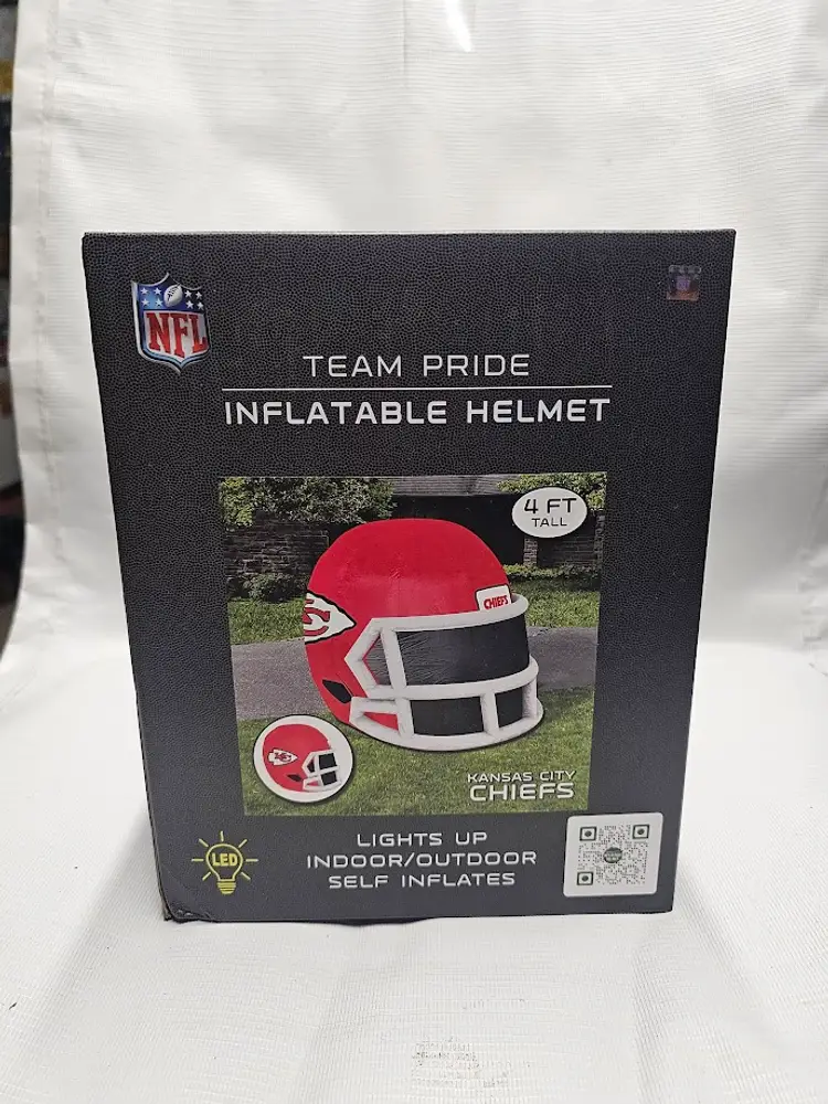 NFL Kansas City Chiefs 4ft Inflatable Helmet with LED Lights & Built-in Blower