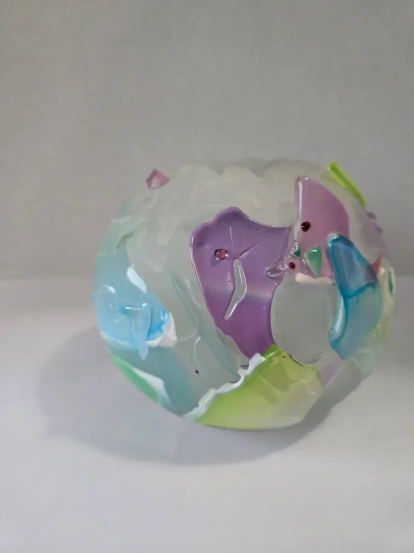 Guerard Chaos Glass Fused Glass Vase, signed