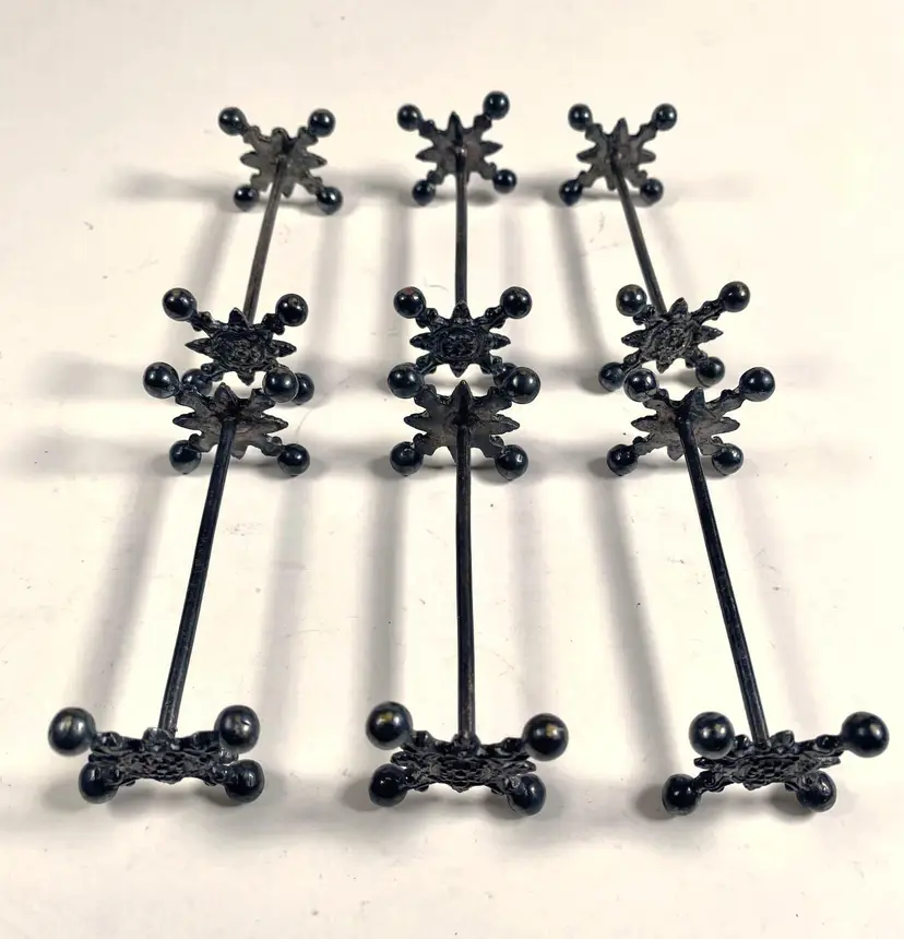 *VTG* Set of 6 Metal Classic Victorian Style Knife Rests