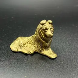 Miniature Brass Collie Figurine