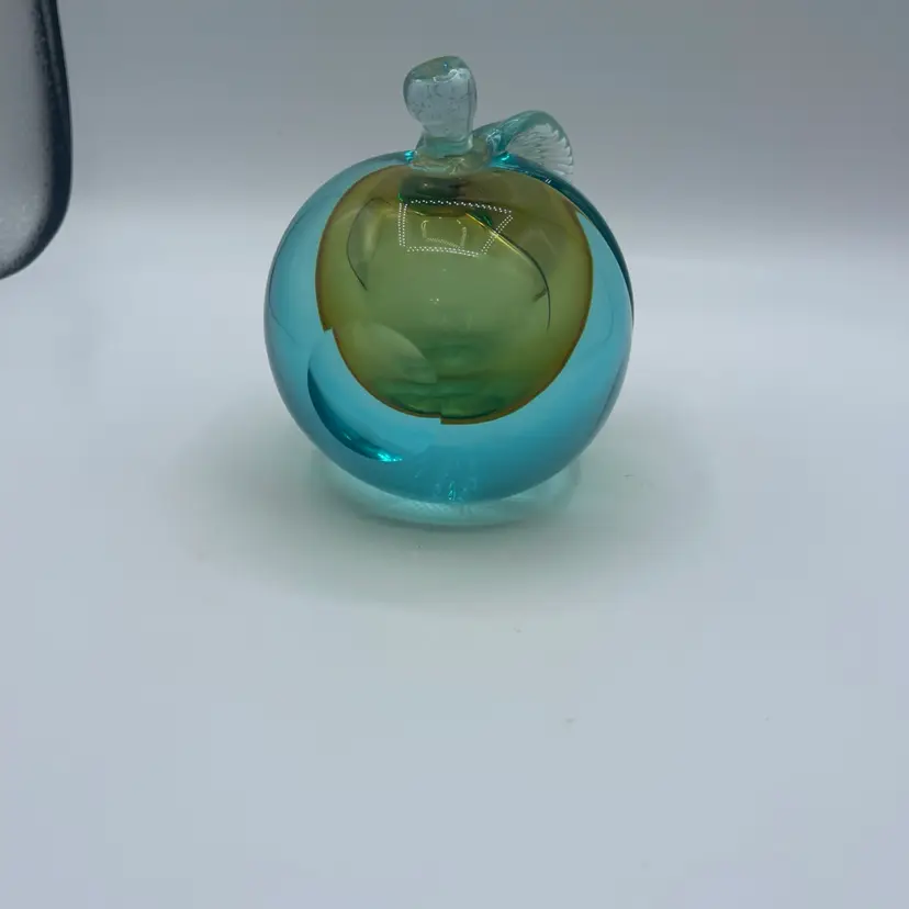 MURANO ART Glass Blue Sommerso Adventurine Barbini Peach Bookend