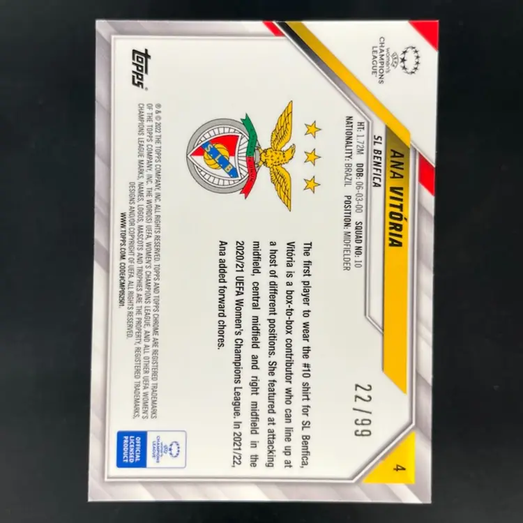 Ana Vitoria 2021/22 Topps Chrome UWCL Neon Green /99 Soccer Card