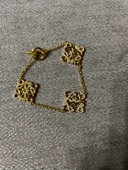 Loewe Upcycled Anagram Bracelet With Rhinestones, Runs Small