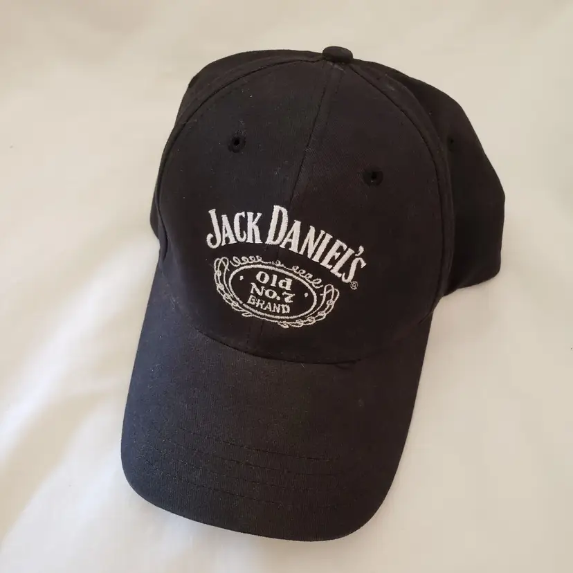 Jack Daniel's Ballcap Hat Old No. 7 Brand Adjustable Strap Black Cotton READ