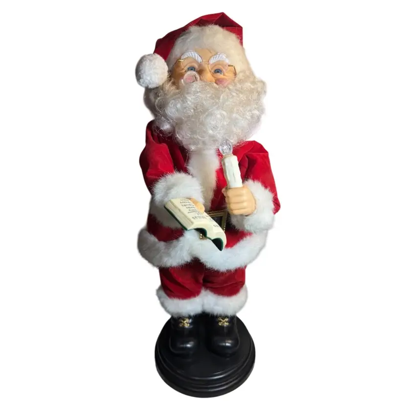 Santa Claus Talking Battery Operated Vintage 24” Candle Lights Up