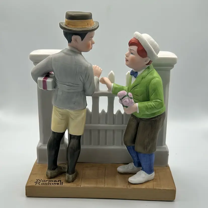 Norman Rockwell, the rivals porcelain figurine 1980