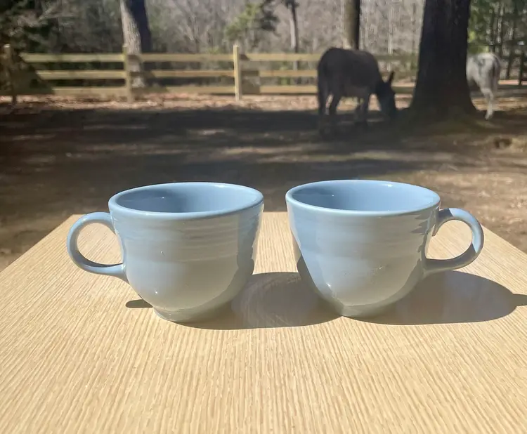 HLC Fiesta Periwinkle Tea/Coffee Cups Set Of 2 - Vintage