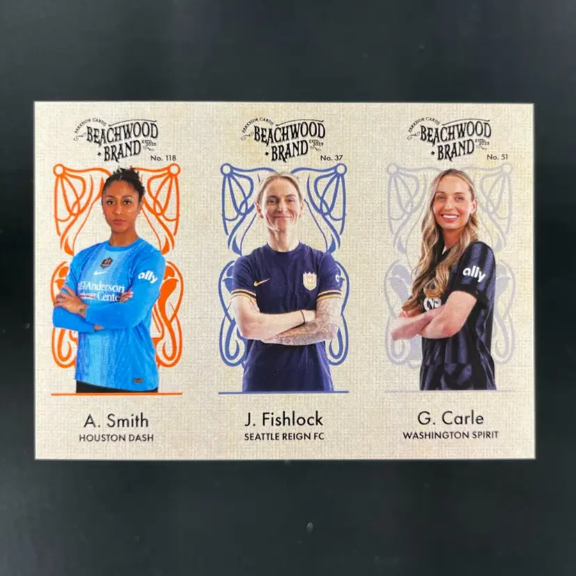 Jess Fishlock & Gabrielle Carle & Abby Smith 2025 Parkside NWSL Vol 2 Beachwood Soccer Card