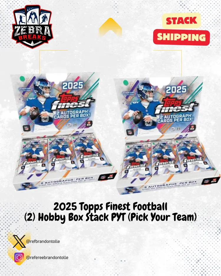 ZB 26224: 2025 Topps Finest Football 2 Hobby Stack PYT 3