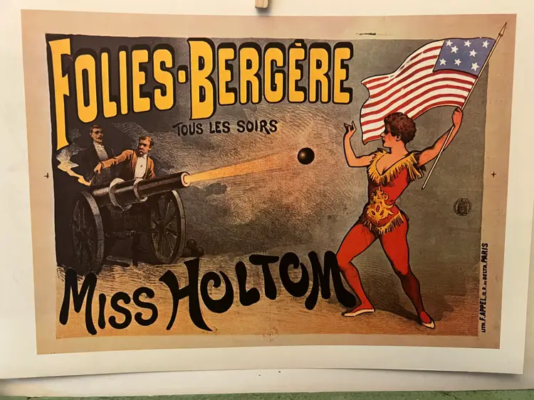 Circus Poster Vintage Ephemera. Miss Holton French Circus . 16x11." 1970s