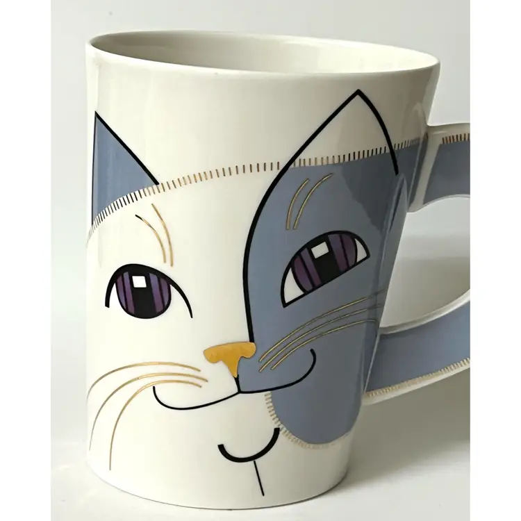 Sophisticats Dunoon Bone China Cat's Face Coffee Mug by Anne Searle England 4.5 in