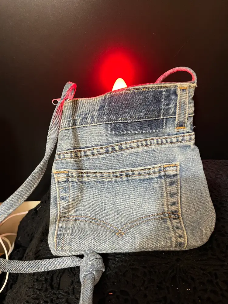 Blinged Out Denim Pocket Purse