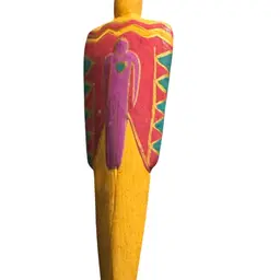 1992 Vintage Laurel Burch Rare Handsigned Wooden Brooch Native American Man