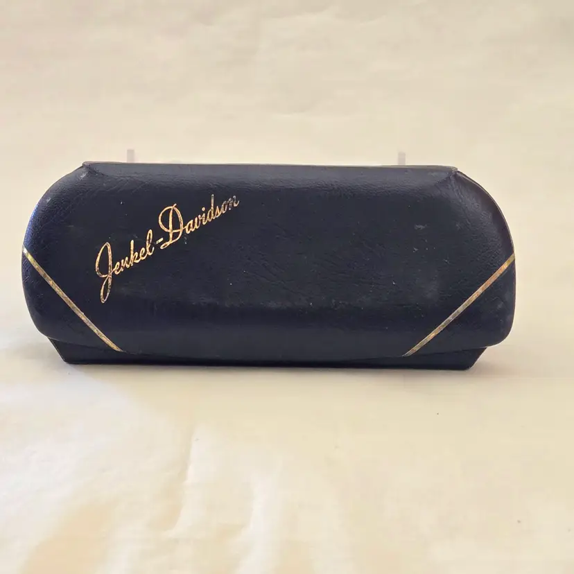 Sunglasses Clipon Wire Frame with Case JENKEL-DAVIDSON Green Glass Vintage