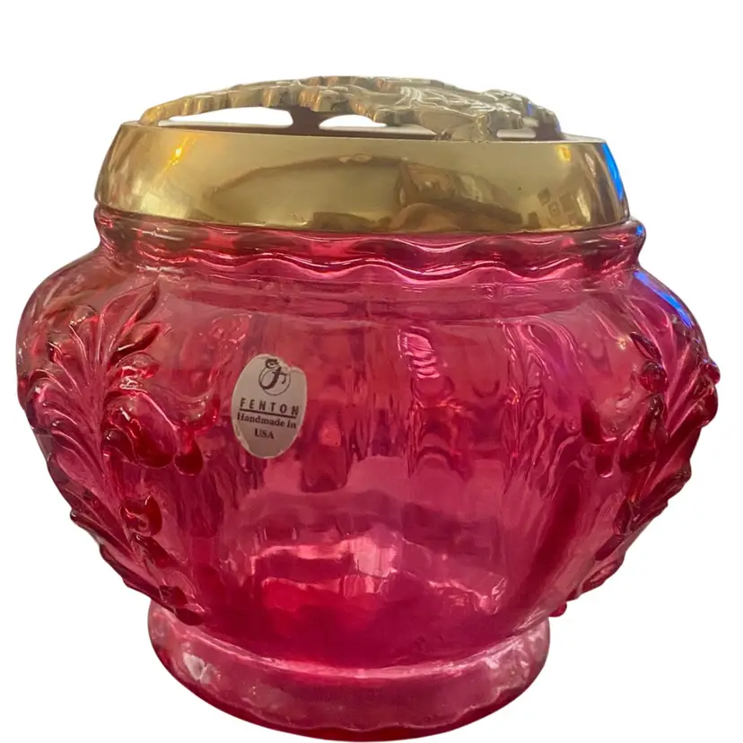 Fenton Cranberry Potpourri Jar