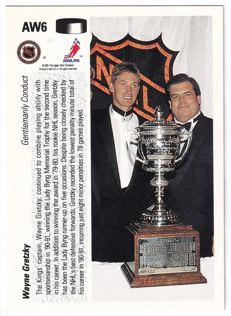 1991-92 Upper Deck Award Winner Holograms #AW6 Wayne Gretzky Los Angeles Kings Hockey Card