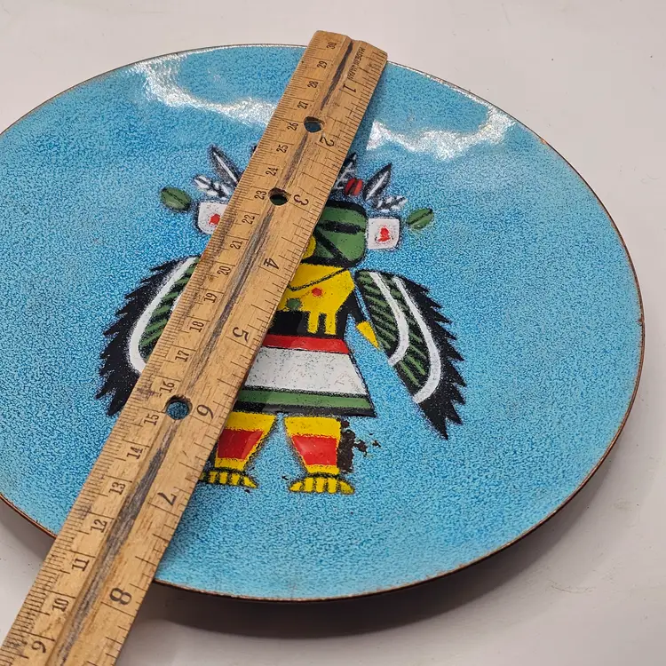 AnneMarie Davidson Copper Enamel Dish with machine doll dancer
