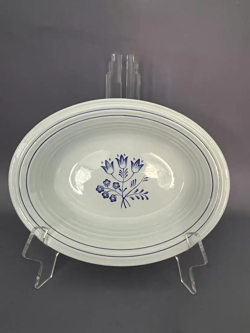 Booths Blue Mist “Canterbury Blue” English Pottery MCM Serving Bowl