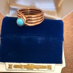 Copper Turquoise Ring Size 9