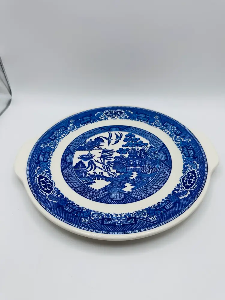 Vintage Blue Willow Cake Plate