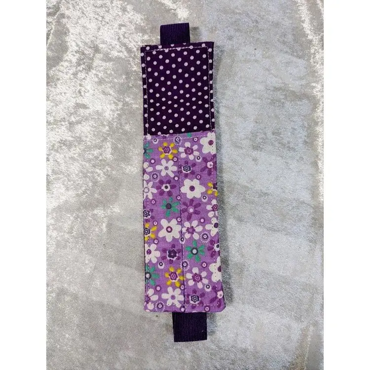 Pen or Pencil Holder Bookmark, Handmade - Purple Floral