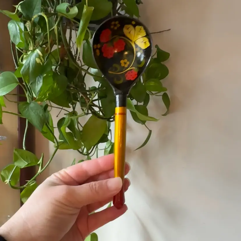 Russian Lacquer Hand Painted Spoon
