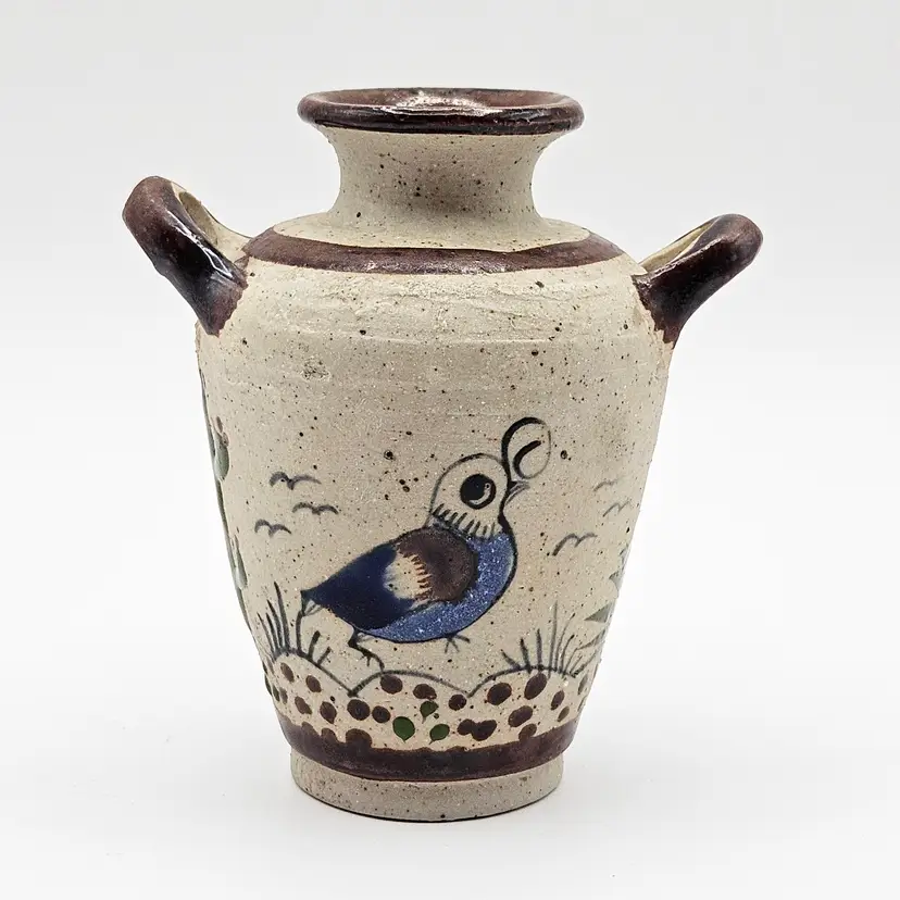 Mini Tonala Vase Mexican Folk Art Pottery Vintage