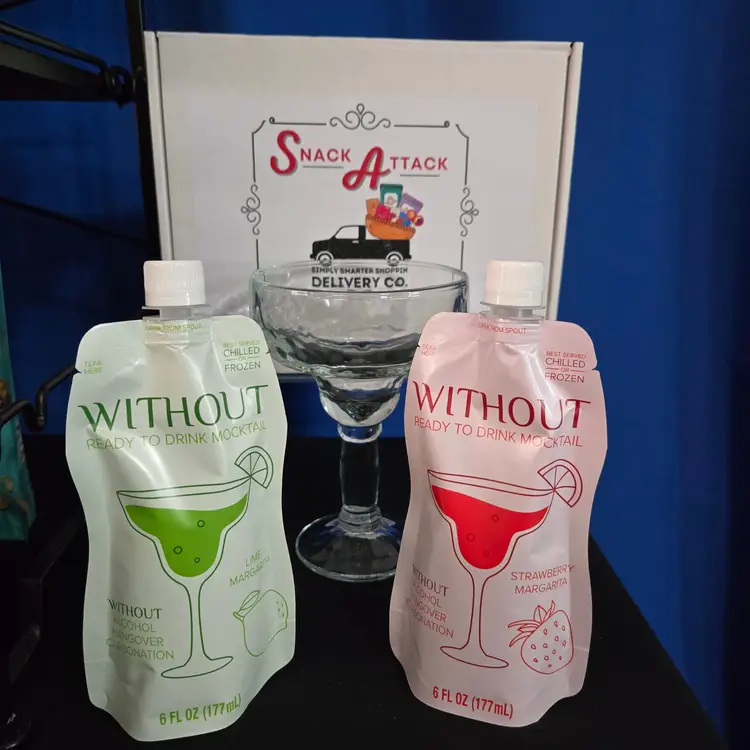 Margarita Glass with Lime & Strawberry Margarita Slushy (non-alcohol beverage) Giftable Snack Box