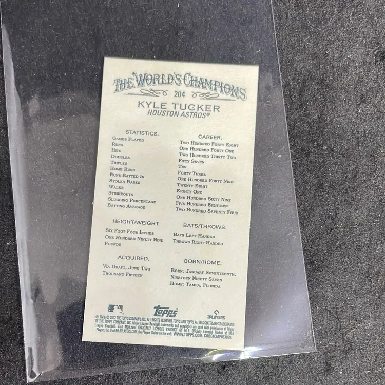 Kyle Tucker 2022 Topps Ginter Gold Border Mini Houston Astros