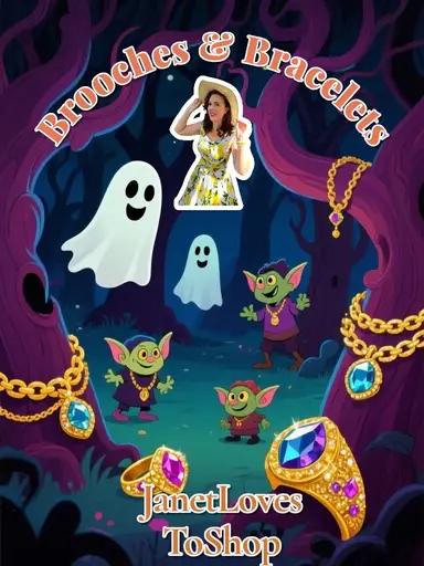 Join The Halloween Fun! Brooches & Bracelets Low Start Prices! 