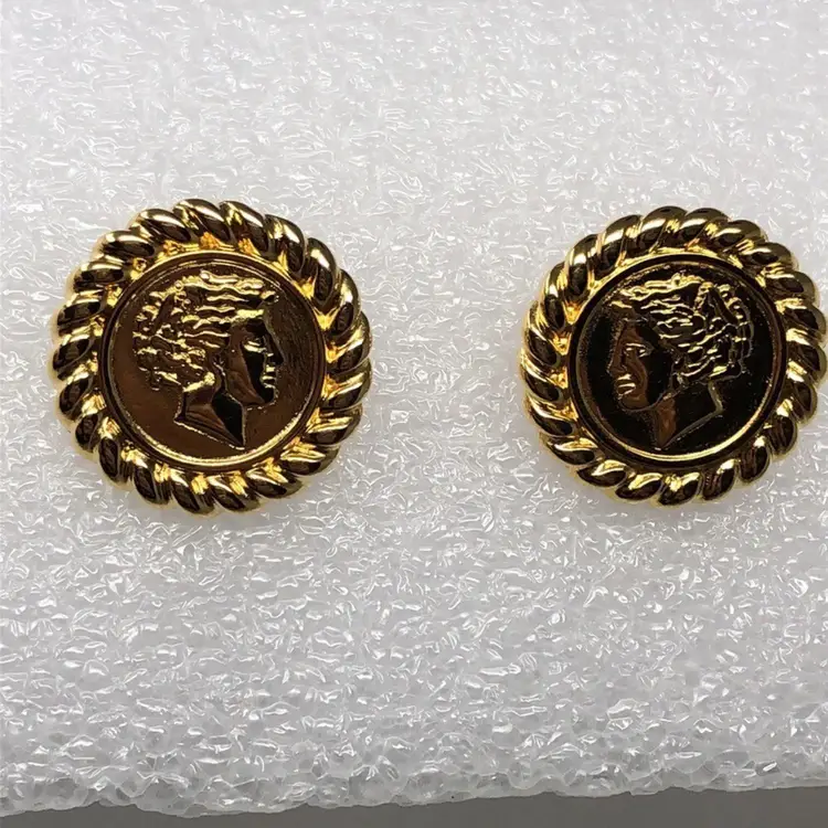 Vintage Monet Cameo Earrings For Pierced Ears