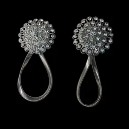Curtain Tiebacks. Fancy Silver Tone With Rhinestones.