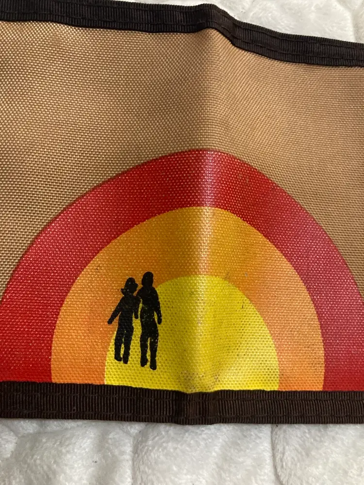 1980S Nylon Trifold Wallet With Sun