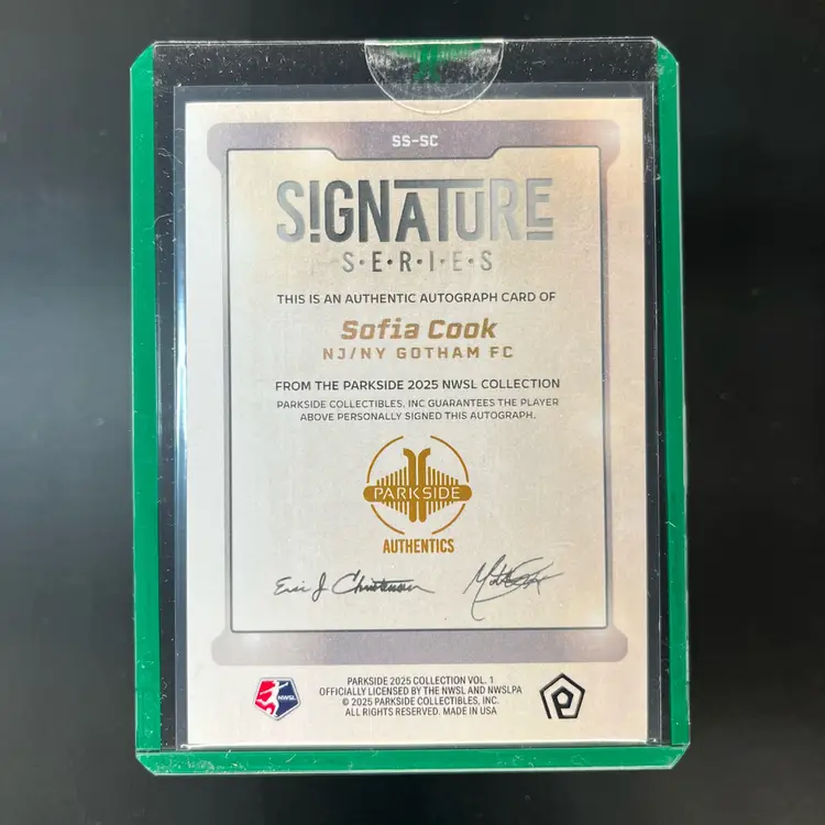 Sofia Cook 2025 Parkside NWSL Vol 1 Black /10 Autograph Soccer Card