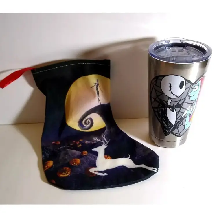Nightmare Before Christmas Jack and Sally Stainless Steel Tumbler X-mas Stocking